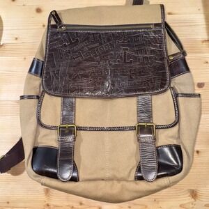 Fossil Texas A&M Aggies Leather Canvas Backpack – Embossed Logo, Rare‎